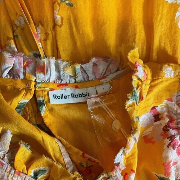 NWT Roller Rabbit Size Large Semara Naoki Dress Orange Floral Summer Belted - Picture 10 of 12